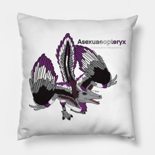 Asexuaeopteryx w/Text - Asexual Pride Archaeopteryx Pillow