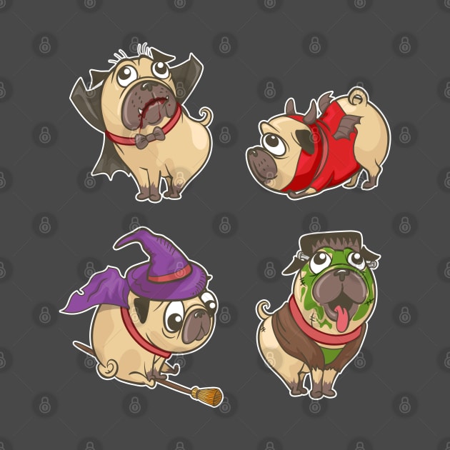 Funny Puglie Halloween Pug Owner Lover by ghsp