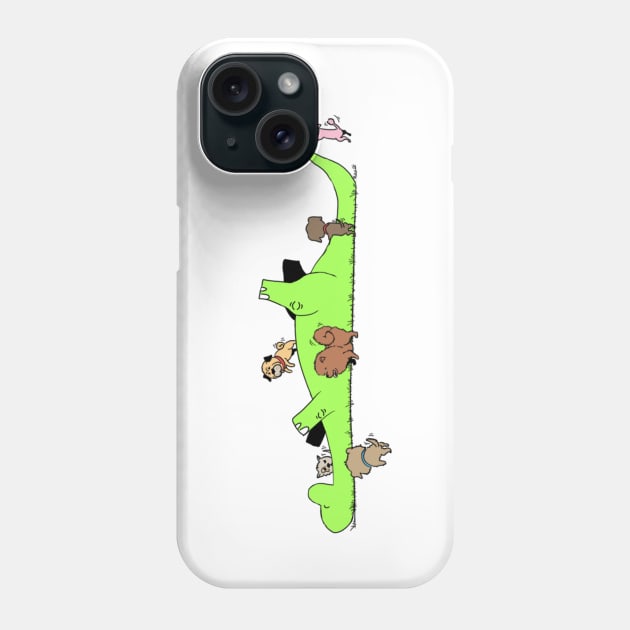 Dino at the Dog Park Phone Case by ABCDesigns