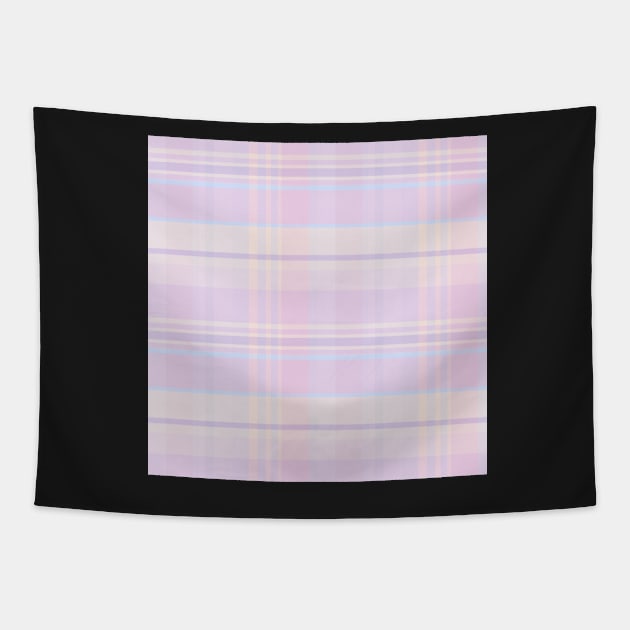 Pastel Aesthetic Iona 2 Hand Drawn Textured Plaid Pattern Tapestry by GenAumonier