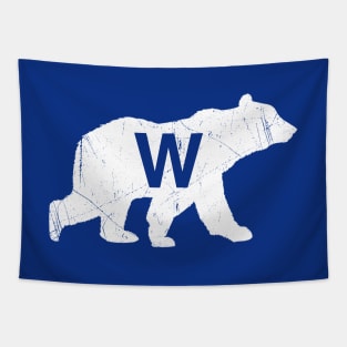 Vintage W Bear - Blue 1 Tapestry