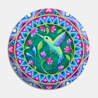 Lovely Hummingbird Mandala Pin