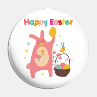 Happy easter with bunny Pin