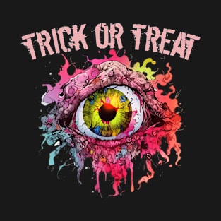 Halloween Ghost Eye Trick or Treat Scary T-Shirt