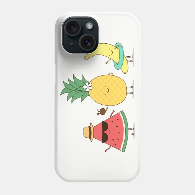 Tropical fruits Phone Case by milkyprint