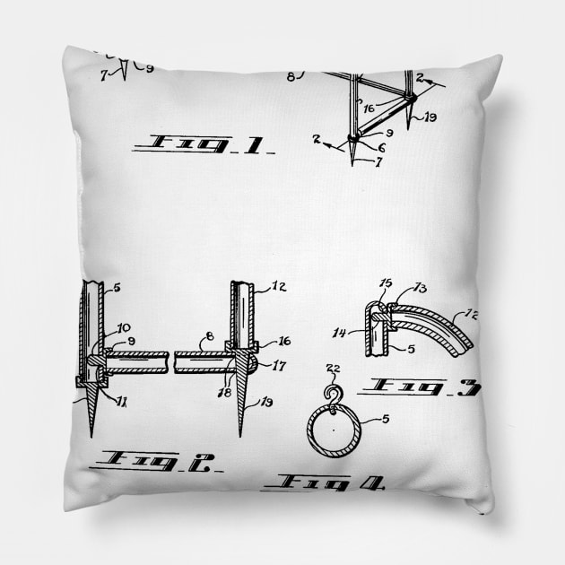 Goal Vintage Patent Hand Drawing Pillow by TheYoungDesigns