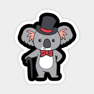 Koala - with cylinder and walking stick Magnet