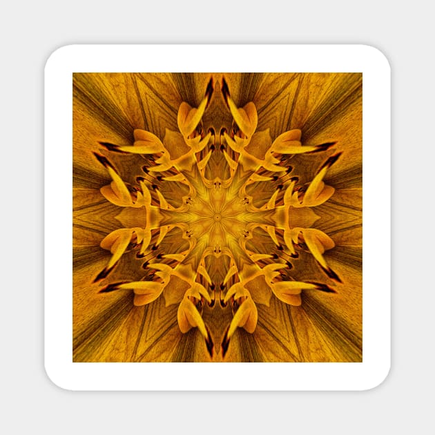 BLOOM IN GOLD. Floral fantasy pattern and design Magnet by mister-john