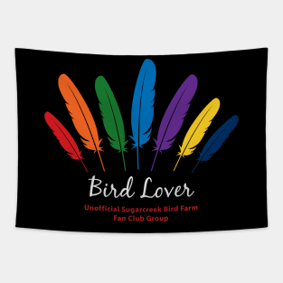 Bird Lover - white type Tapestry