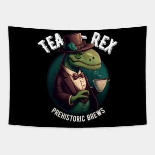 Tea Rex - a Dinosaur drinking a cup of tea Tapestry