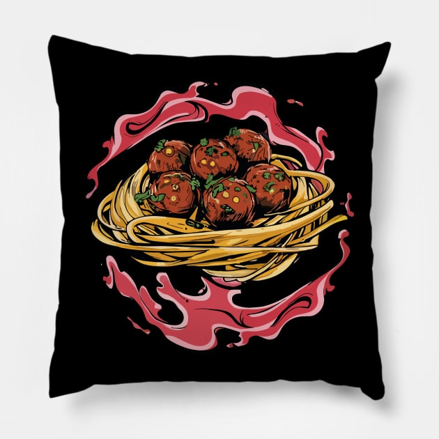 National Spaghetti Day – January Pillow by irfankokabi