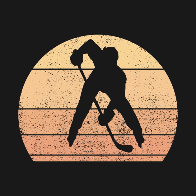 Retro Sunset Hockey by Shirtjaeger