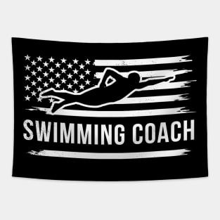 Swimming coach vintage flag art theme Tapestry