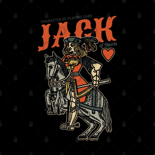 Vintage Character of Playing Card Jack of Hearts by KewaleeTee