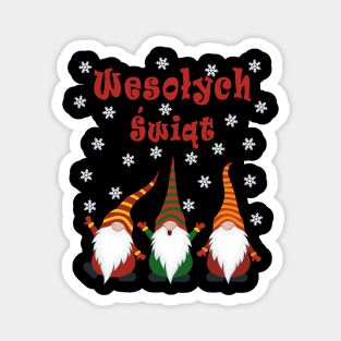 Gnomes Funny Pajama Cute Christmas Gift Holiday Style Wesołych Świąt Magnet