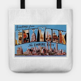 Greetings from New York, The Empire City - Vintage Large Letter Postcard Tote