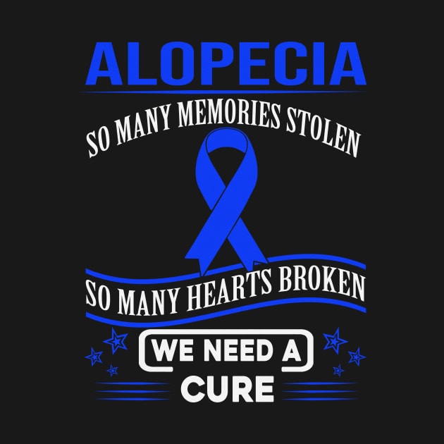 Alopecia So Many Memories Stolen Hearts Broken We Need A Cure Blue Ribbon Warrior by celsaclaudio506