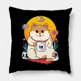 Morning Coffee Cat Pillow