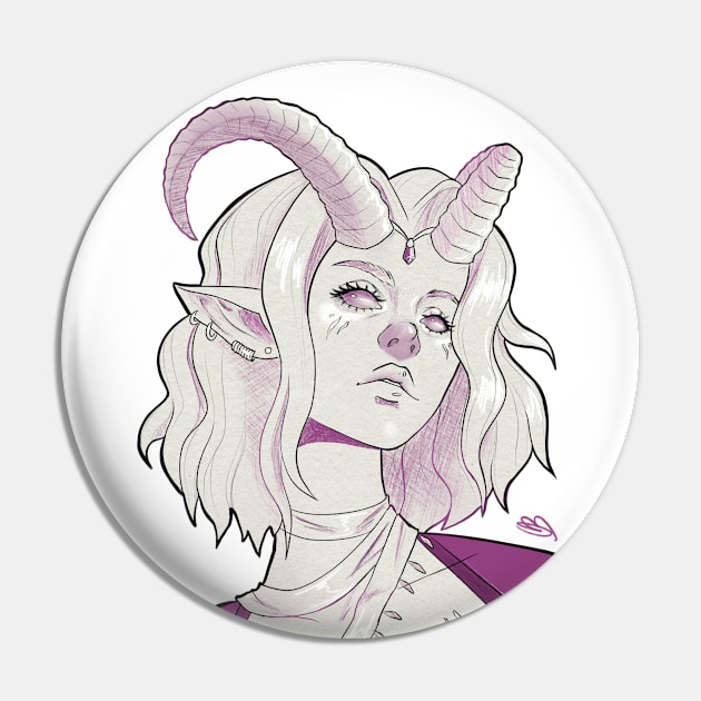 Tiefling Sorcerer Pin by ObscureBeauty Art