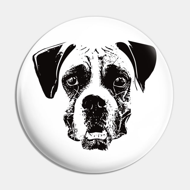 Boxer Dog Face Design - A Boxer Christmas Gift Pin by DoggyStyles