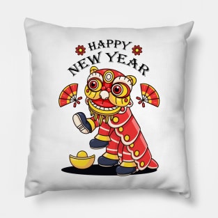 Chinese New Year, cute dragon lion dance Pillow