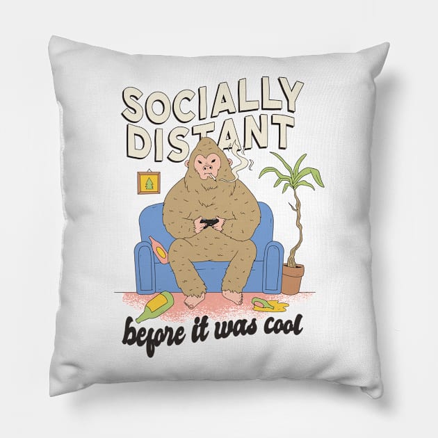 SOCIALLY DISTANT BIGFOOT Pillow by madeinchorley