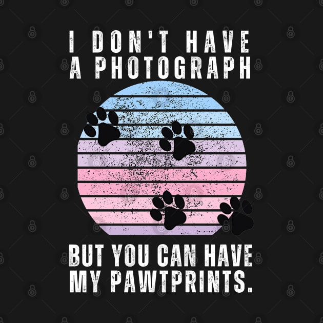 Cute Funny Cat Pawprints Pink Retro Sunset Background by TayaDesign