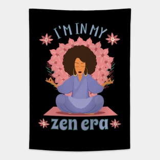 Zen Era Afro Woman Meditating Tapestry