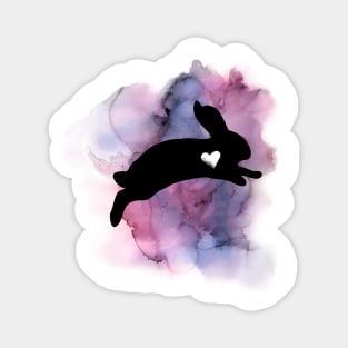 Watercolor Rabbit with Heart Magnet