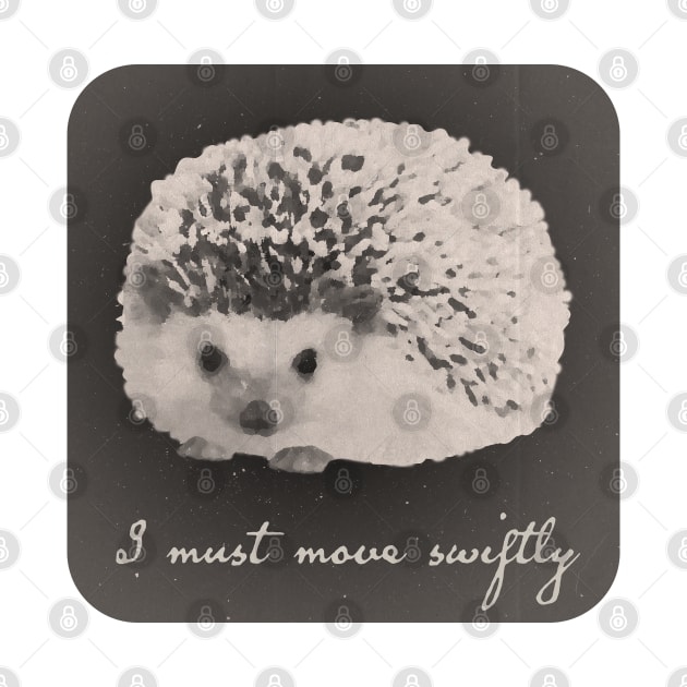 Vintage Hedgehog - I Must Move Swiftly by Kelliboo