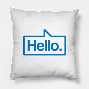 Hello - Talking Shirt (Blue) Pillow