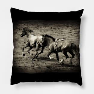 Chasing Freedom - Running Horses Pillow