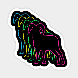 Goat 80s Neon Magnet