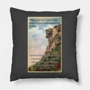 Old Man of the Mountain Postcard with quote by Daniel Webster Pillow