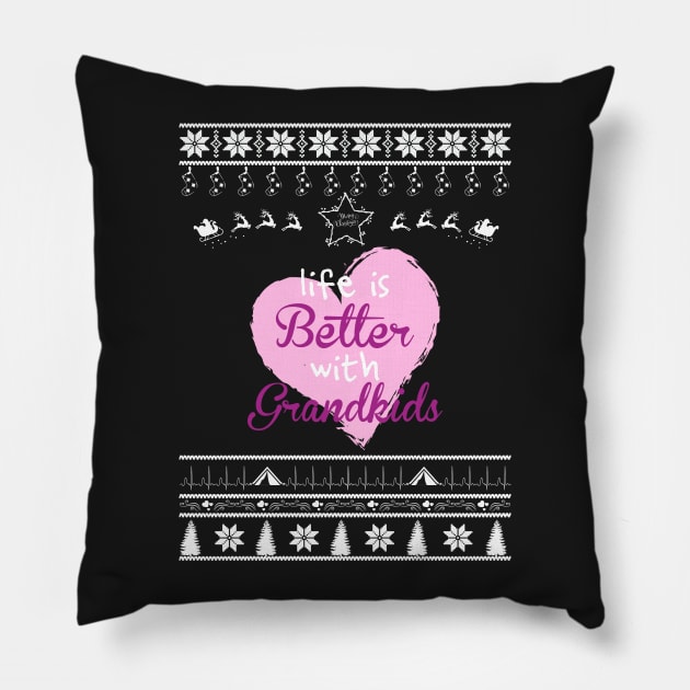 Merry Christmas GRANDKIDS Pillow by bryanwilly