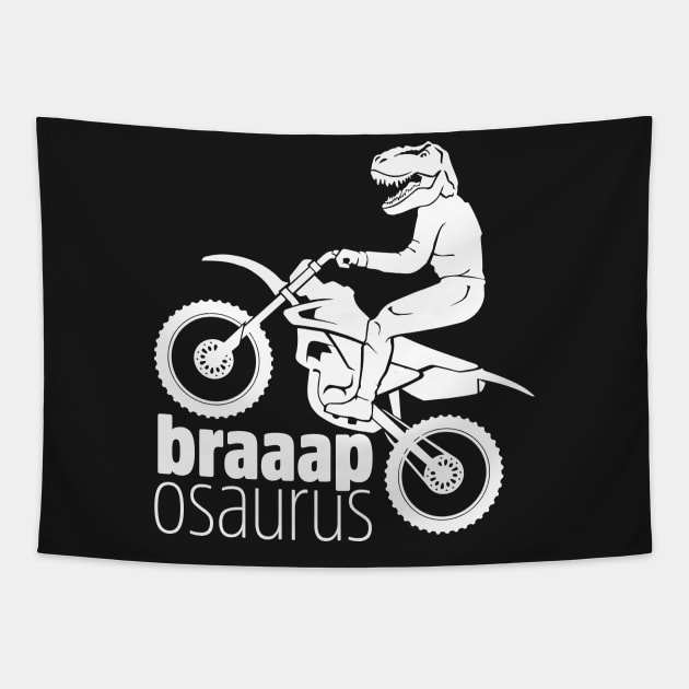 Braaaposaurus Rex Tapestry by Dirt Bike Gear