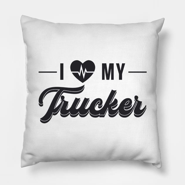 Trucker Wife I Love My Trucker Wife Vintage Funny Pillow by T-Shirt.CONCEPTS