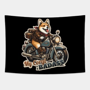 Corgi Biker Tapestry