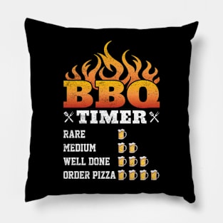 Funny BBQ Timer - BBQ and Beer Lovers | Distressed Style Pillow