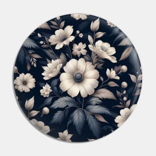 White Flowers Pin