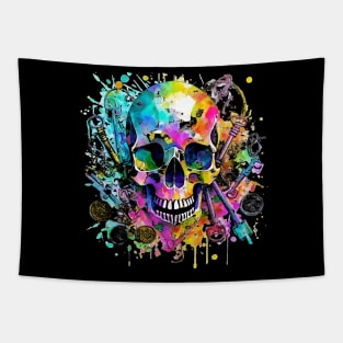 Watercolor Skull for Detectorist Tapestry