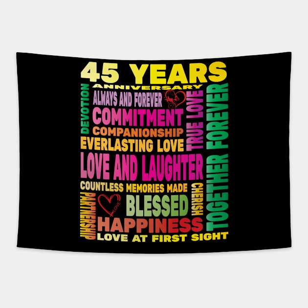 45 Years Anniversary of Love Happy Marriage Couple Lovers Tapestry by Envision Styles