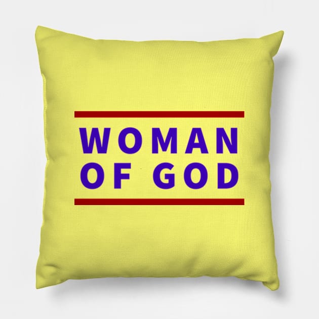 Woman Of God | Christian Typography Pillow by All Things Gospel