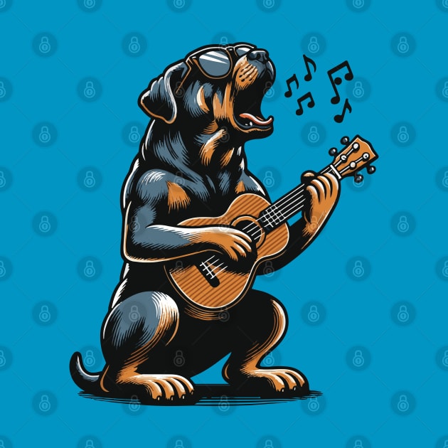 Dog Playing Guitar Singing Boerboel Bull Mastiff by BraaiNinja