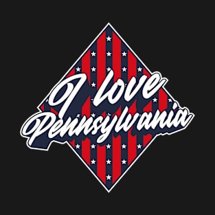 American National Flag I Love Pennsylvania - Patriotic Souvenir T-Shirt