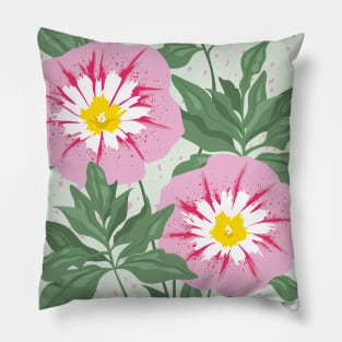 Pink Bindweed Flowers Pillow