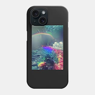 PRETTY RAINBOW UNDER THE OCEAN WAVES Phone Case