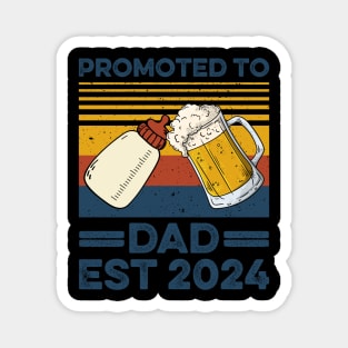 Promoted to Dad Est 2024 New Dad new Baby Gift For Men Father's Day Magnet