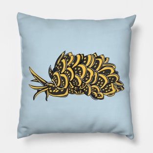 Leaf gilled sea slug cartoon illustration Pillow