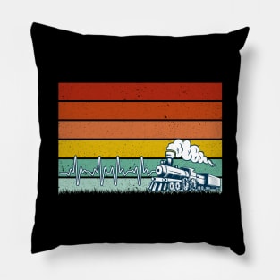 Train Vintage Retro Engineer Engine Conductor Pillow